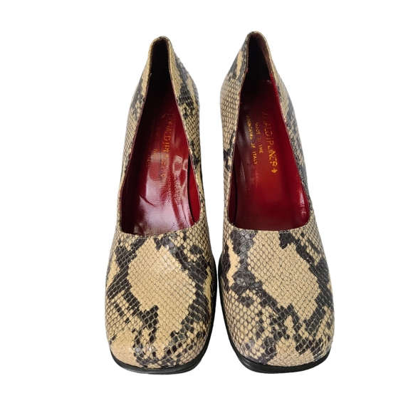 Donald J Pliner  Made in Italy Size 10 Leather Snakeskin Print Shoes - Picture 3 of 7